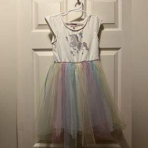 Girls size 6x unicorn rainbow dress